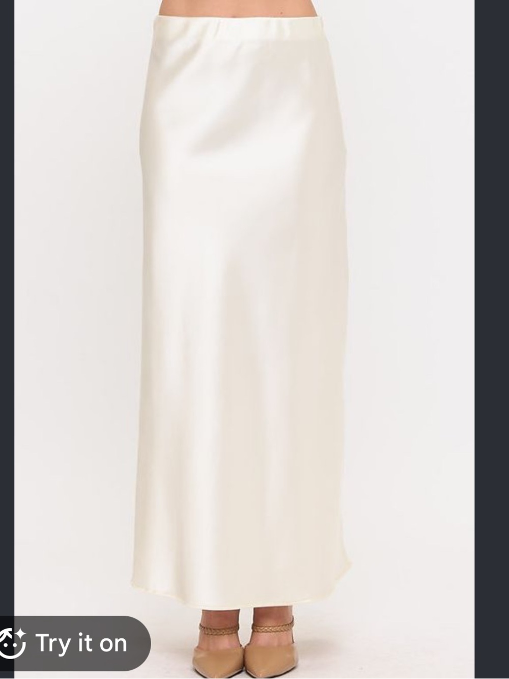 Renee C. White Satin Skirt